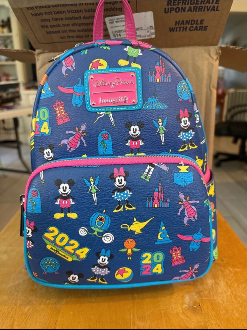 2024 Loungefly Disney Exclusive Mini Backpack with Pink Trim
